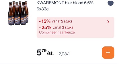 Kwaremont blond bier 6x33 cl goedkoper