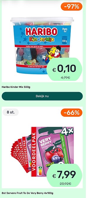 Haribo, mars, Knorr tot -97%