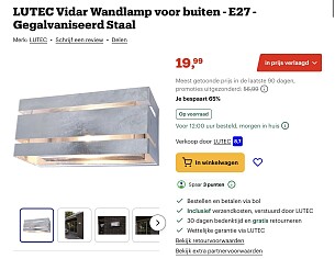 LUTEC Vidar Wandlamp voor buiten -65%