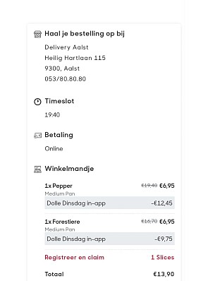 Pizza hut dolle dinsdag €6,95 per pizza