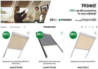 -20% op accessoires bij Fakro