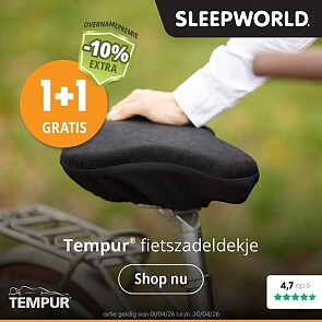 1+1 gratis fietszadelbeschermer Tempur bij Sleepworld