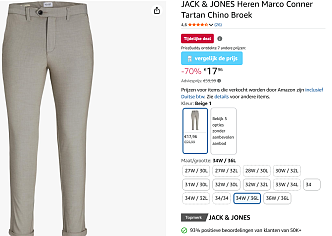 -70% Heren chino Jack&Jones