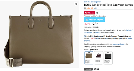 -61% BOSS Sandy Med handtas