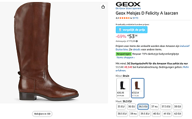 -69% Geox laarzen, bruin, leder ✨ mooie korting