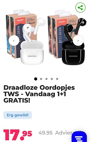 Draadloze Oordopjes TWS - Vandaag 1+1 GRATIS!