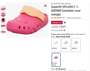 Superfit SPLASH C Sandalen voor meisjes maat 31 -63%