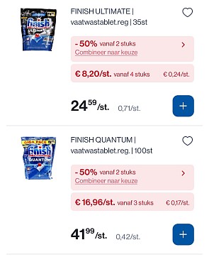 Finish vaatwastabletten in promo