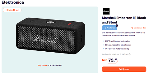 Marshall Emberton II | Black and Steel