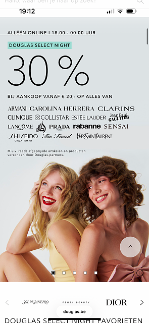 Alleen online -30% bij Douglas