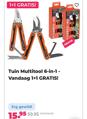 Tuin Multitool 6-in-1 - Nu 1+1 GRATIS!