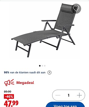 Livarno aluminium ligstoel -46%