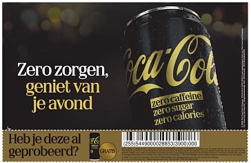 Gratis Coca-Cola zero in de krant