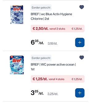 Bref toiletblokjes goedkoper