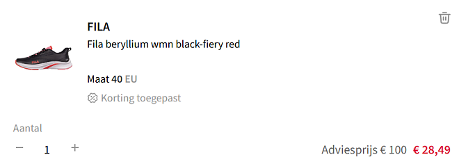 Fila sneakers aan 28,49 euro
