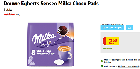 Milka Senseo choco pads voordelig bij Kruidvat