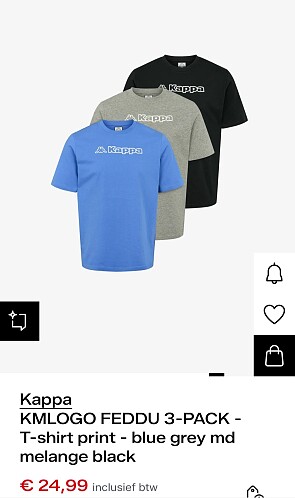 Kappa 3-PACK t-shirt maat L en XL -58%