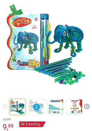 Spaghetteez Ele-Flex Olifant Flexibele Bouwstaafjes, 48dlg -38%