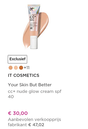 IT CC+ creams aan €30 (-36%)