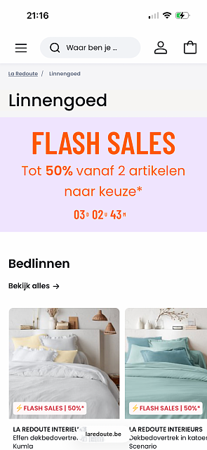 Tot -50% op linnengoed