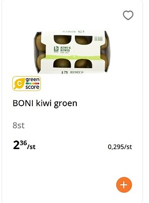 Kiwi en frambozen goedkoper