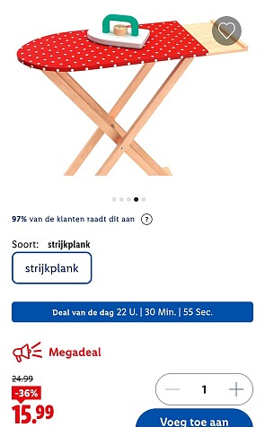 playtive houten poetsset strijkplank -36%