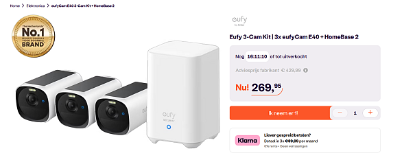 Eufy 3-Cam Kit | 3x eufyCam E40 + HomeBase 2