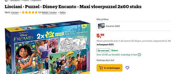 Lisciani - Puzzel - Disney Encanto - Maxi vloerpuzzel 2x60 stuks