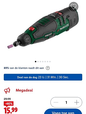 Fijnboorslijpmachine 12 V met accu PARKSIDE® PFBS12 -46%
