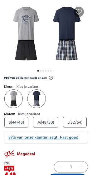 Pyjama voor heren -43%