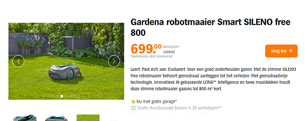 Gardena robotmaaier Smart SILENO free 800