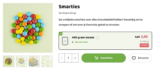 Smarties, crunchy choco’s tiramisu, rijstcrackers tot -80%