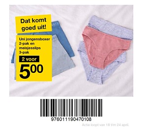 Kinderondergoed 2 voor 5 euro