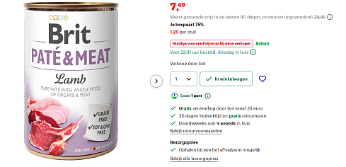 Brit Blik Paté & Meat pot van 400g x6