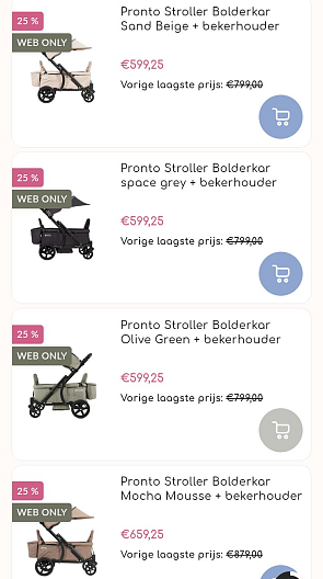 -25% Pronto Stroller bolderkar