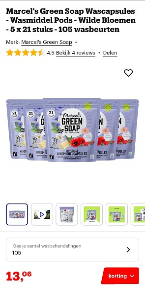 Marcel's Green Soap wasmiddel pods