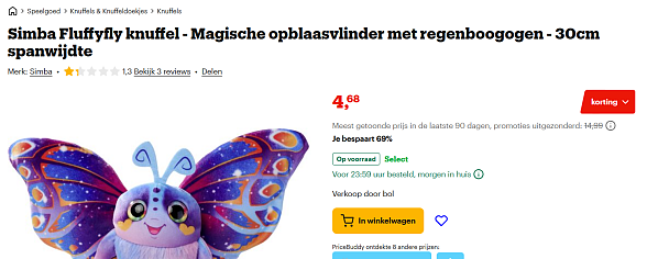 Simba Fluffyfly knuffel