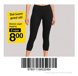 Dames capri legging 2 voor 8 euro