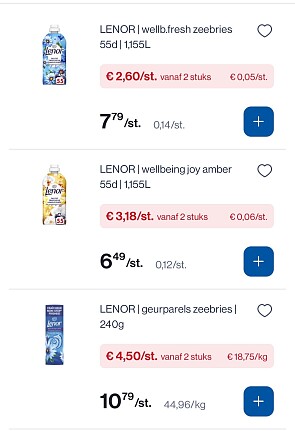 Lenor producten goedkoper