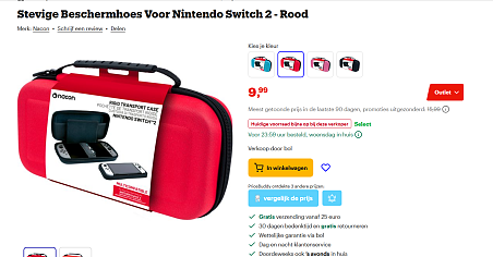 Nacon Stevige Beschermhoes Voor Nintendo Switch 2 - Rood