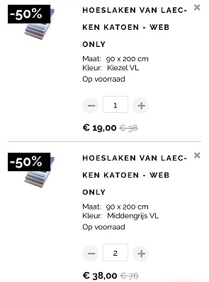 Hoeslakens -50% webonly Sleepworld