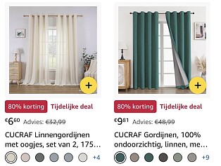CUCRAF Linnengordijnen -80%