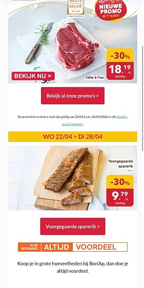 côte à l'os, voorgegaarde sparerib -30%