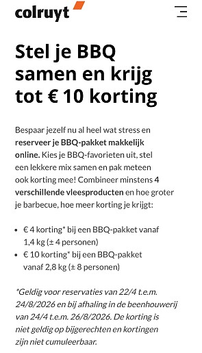 Tot 10€ korting op jouw BBQ pakket 🍖🍗 bij Colruyt