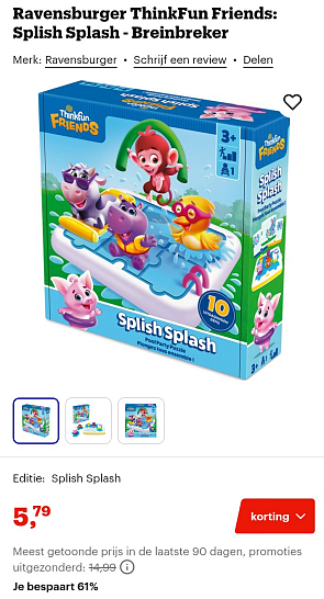 -61% Ravensburger ThinkFun Friends 💦