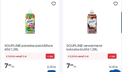 Soupline wasverzachter goedkoper