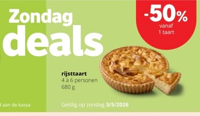 -50% op rijsttaart bij spar (Colruyt) op 3/5/26