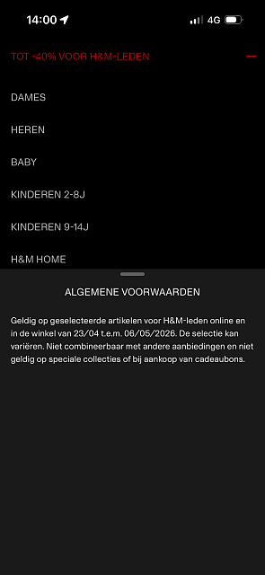 Tot -40% bij H&M