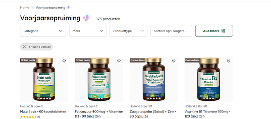 Holland & Barret 3 halen = 1 betalen