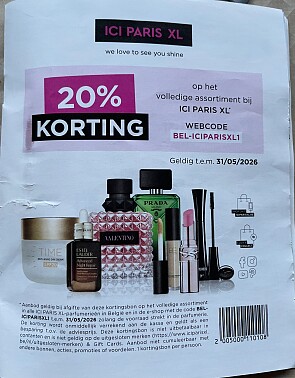 Tot 25% korting op volledige assortiment bij ICI PARIS XL